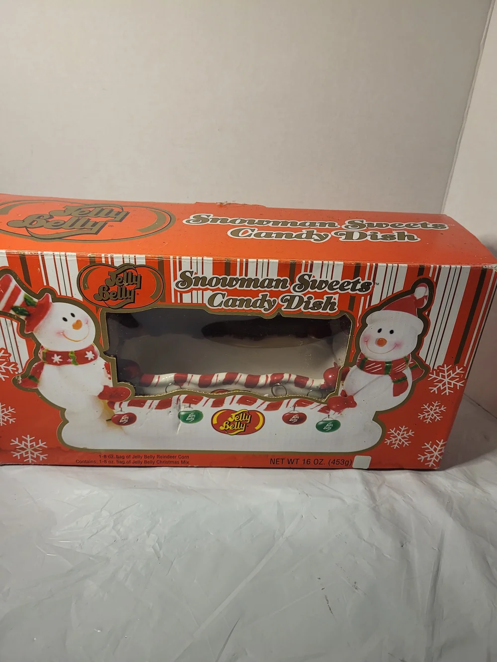 2007 Jelly Belly Snowman Sweets Christmas Candy Dish (Z)